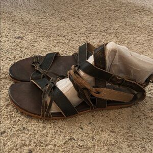 Women’s Black Strappy Leather Sandals